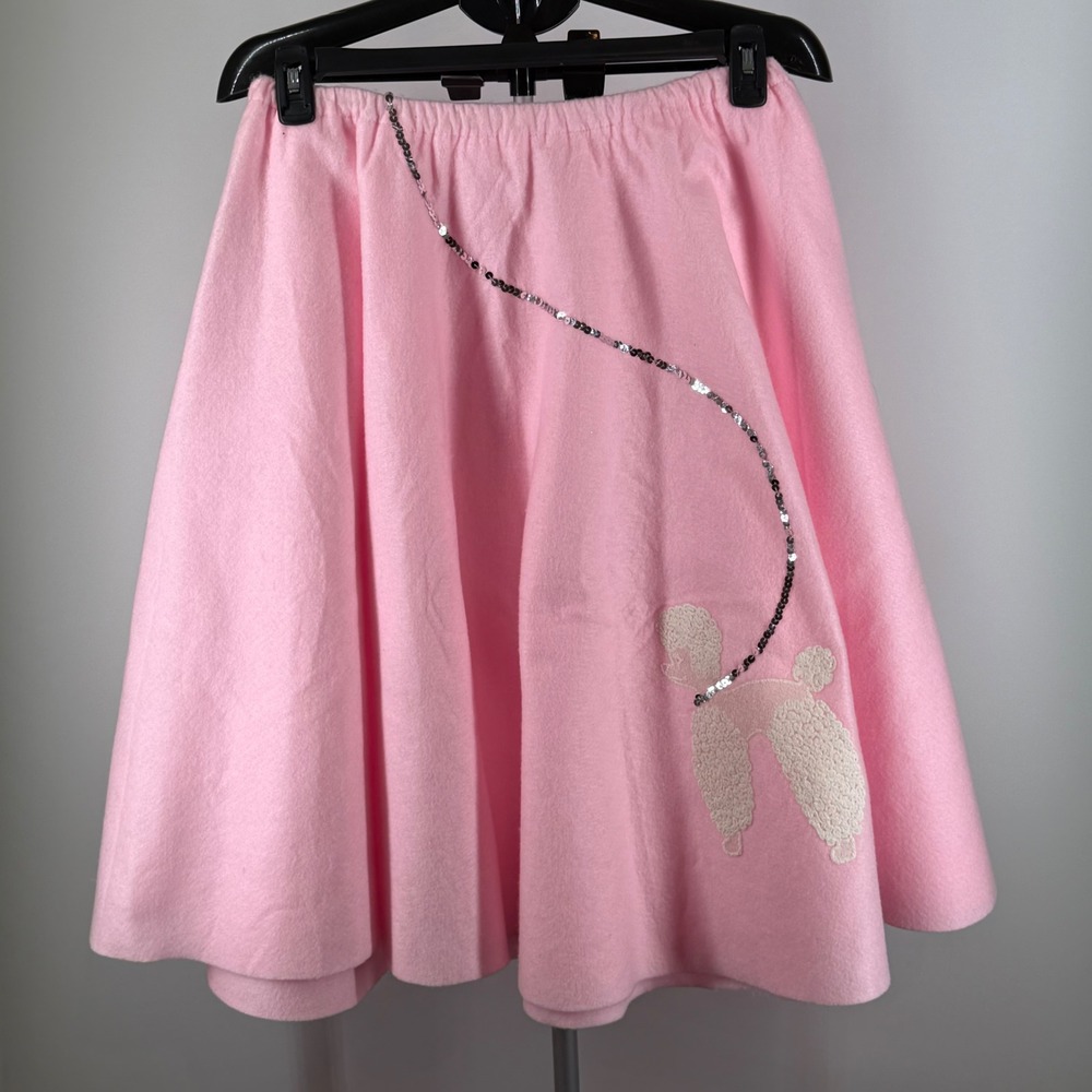 Vintage Handmade Pink Poodle Style‎ Skirt 50s Sock Hop M